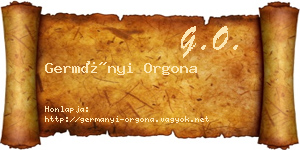 Germányi Orgona névjegykártya